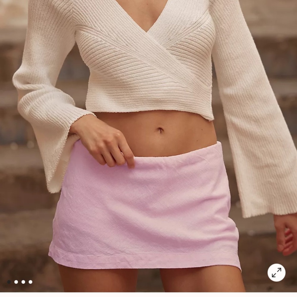 We the Free My Little Micro Mini Cotton Linen Skort